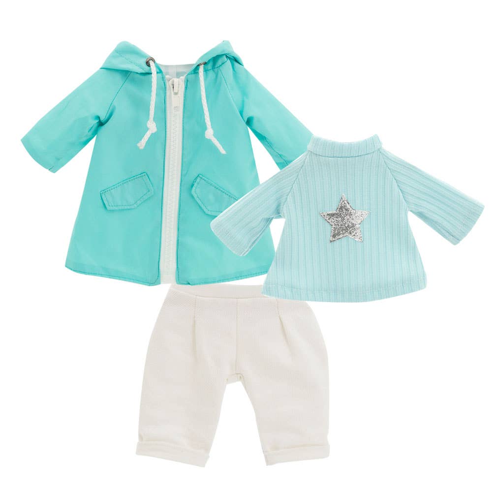 Plüsch-Kleidungsset: Regentag