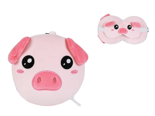 Kissen mit Schlafmaske Schweinchen