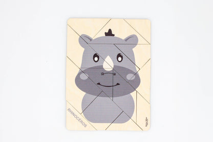 Rhinoceros wooden puzzle