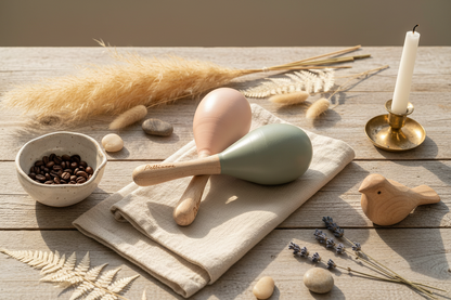 Pastellfarbene Holz-Maracas