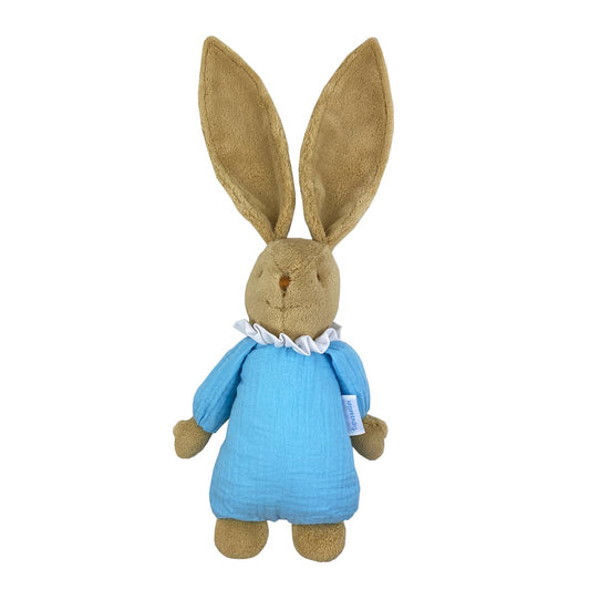 Musical Cuddly Bunny Angel Nest - Organic Sky Blue Cotton