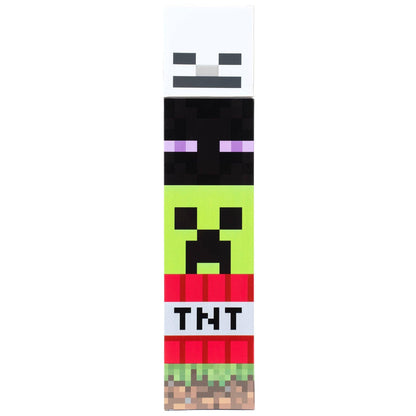 Bouteille Minecraft carrée avec personnage Creeper vert