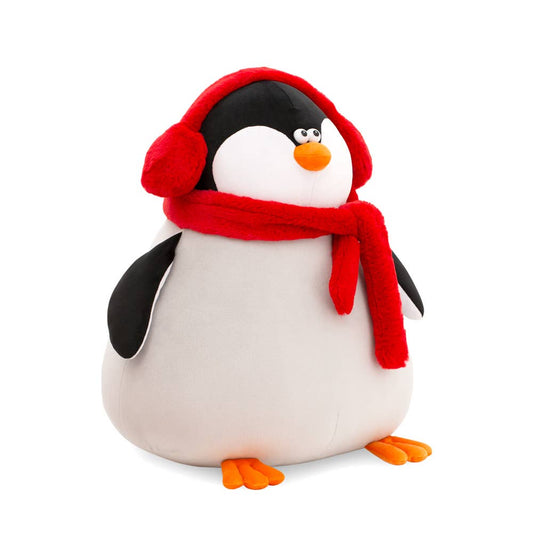 Penguin plush toy with scarf - 20 cm - 0+
