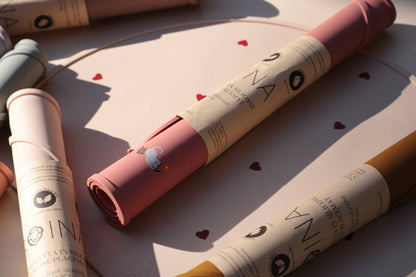 Silicone placemat with Cats design - terracotta