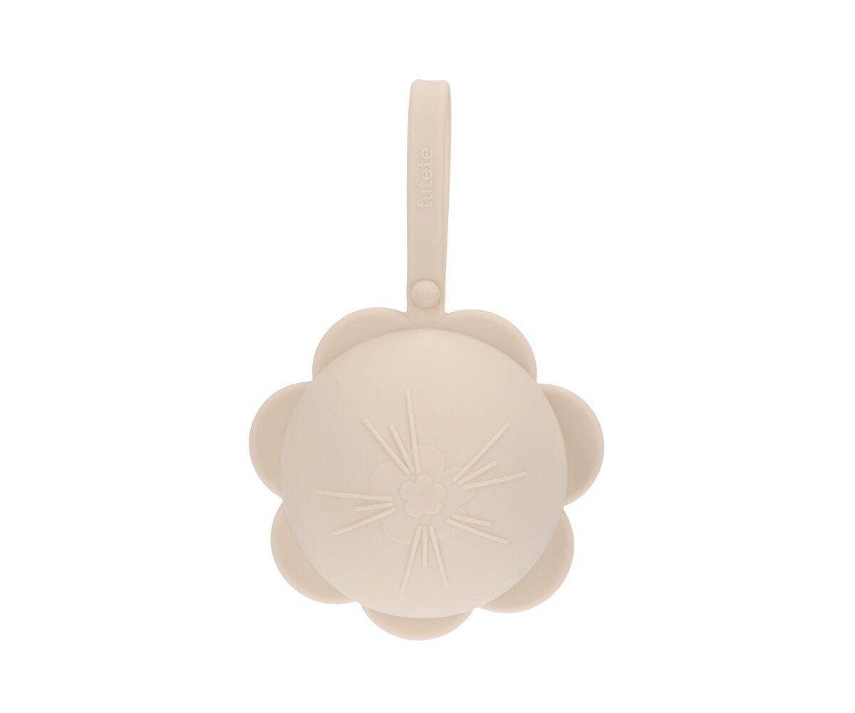 Ivory Flower Silicone Pacifier Clip