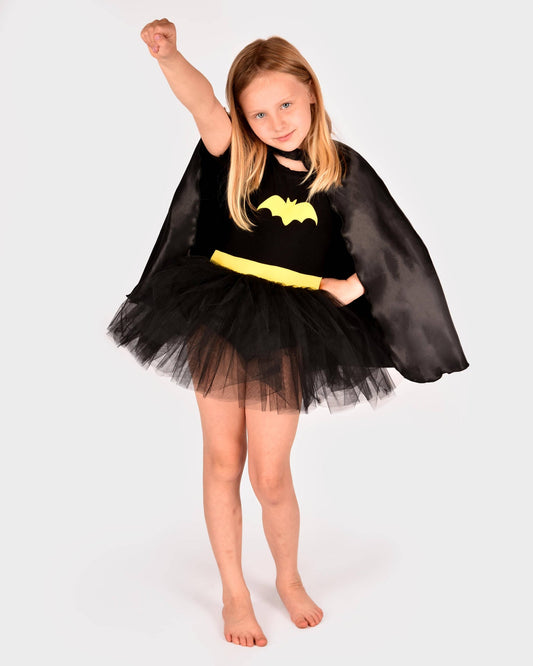 Batgirl Tutu-Kleid mit Cape 110-116 cm 4-6 Jahre