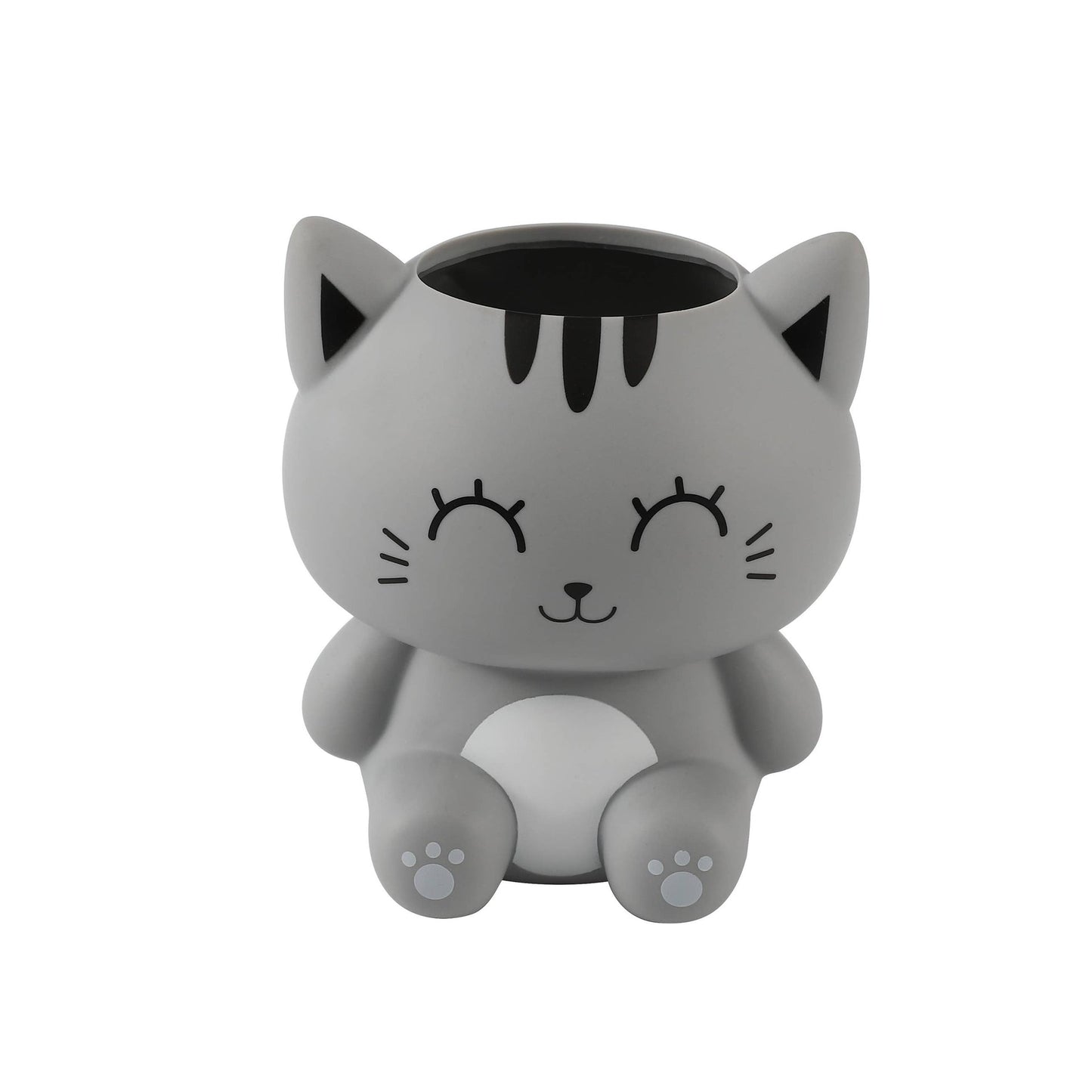 3D Grey Cat Pen Holder