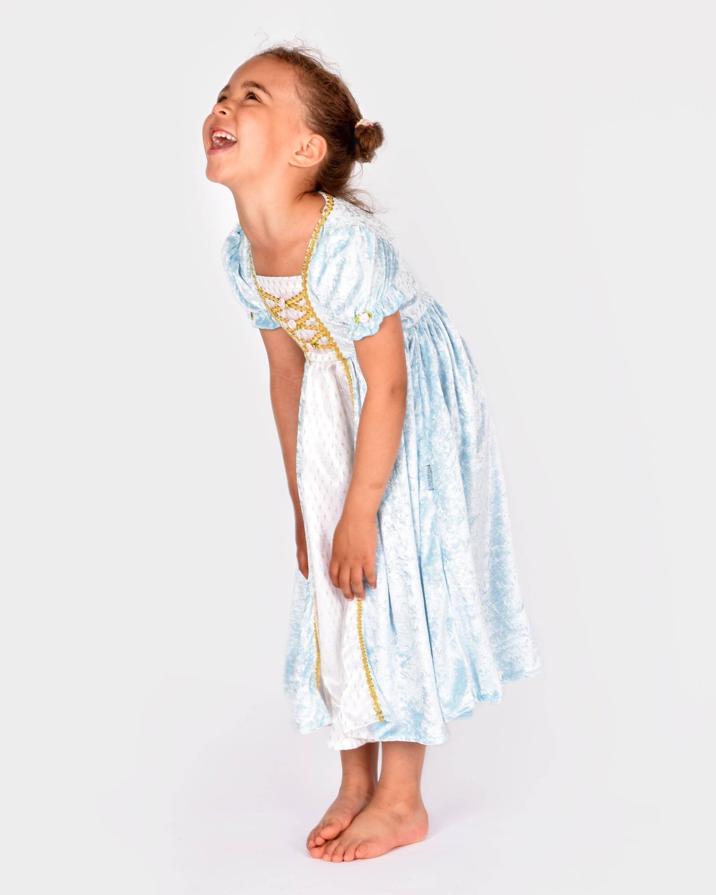Light blue velvet princess dress size 122-128 cm 6-8 years