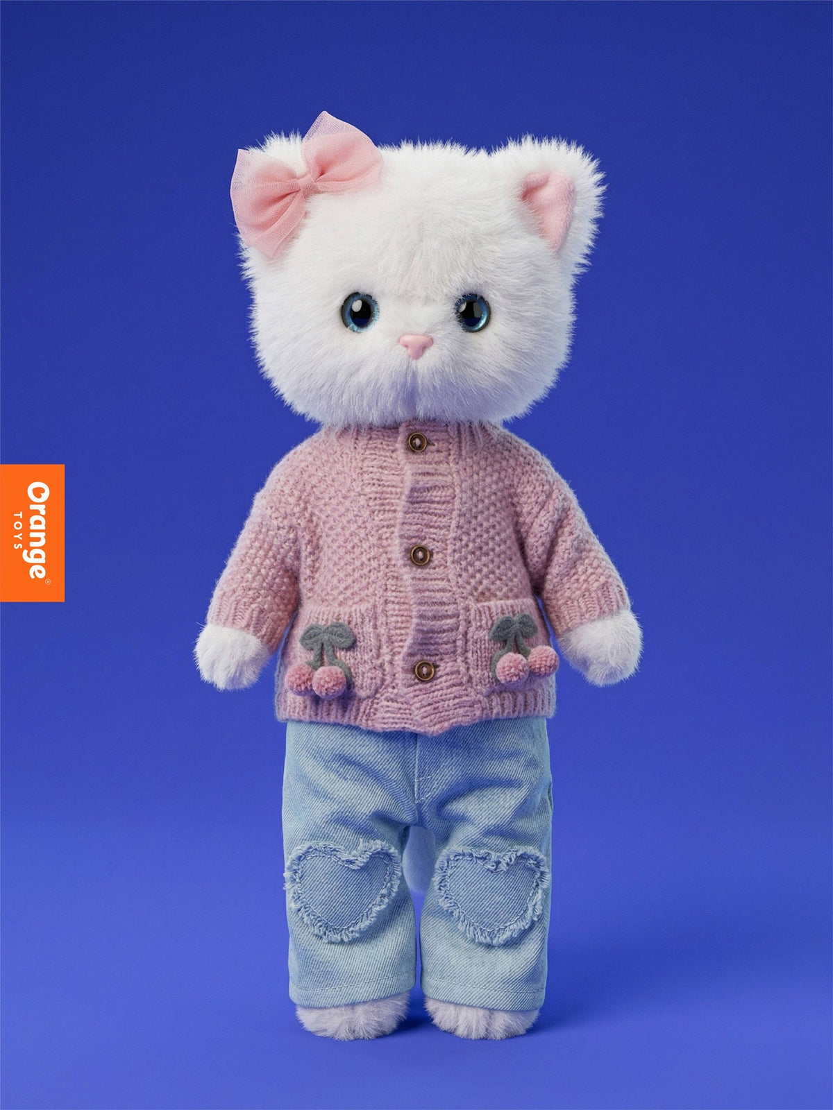 Peluche, Lucky Kitty, Lucky Sophie : Cerises en tricot 38 cm 3+