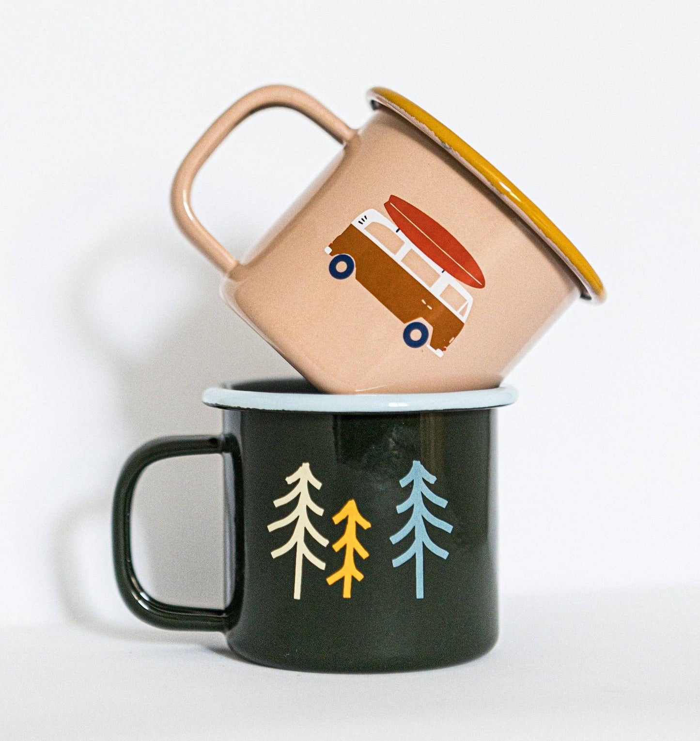 Kleine Emaille-Tasse „Go Camping“