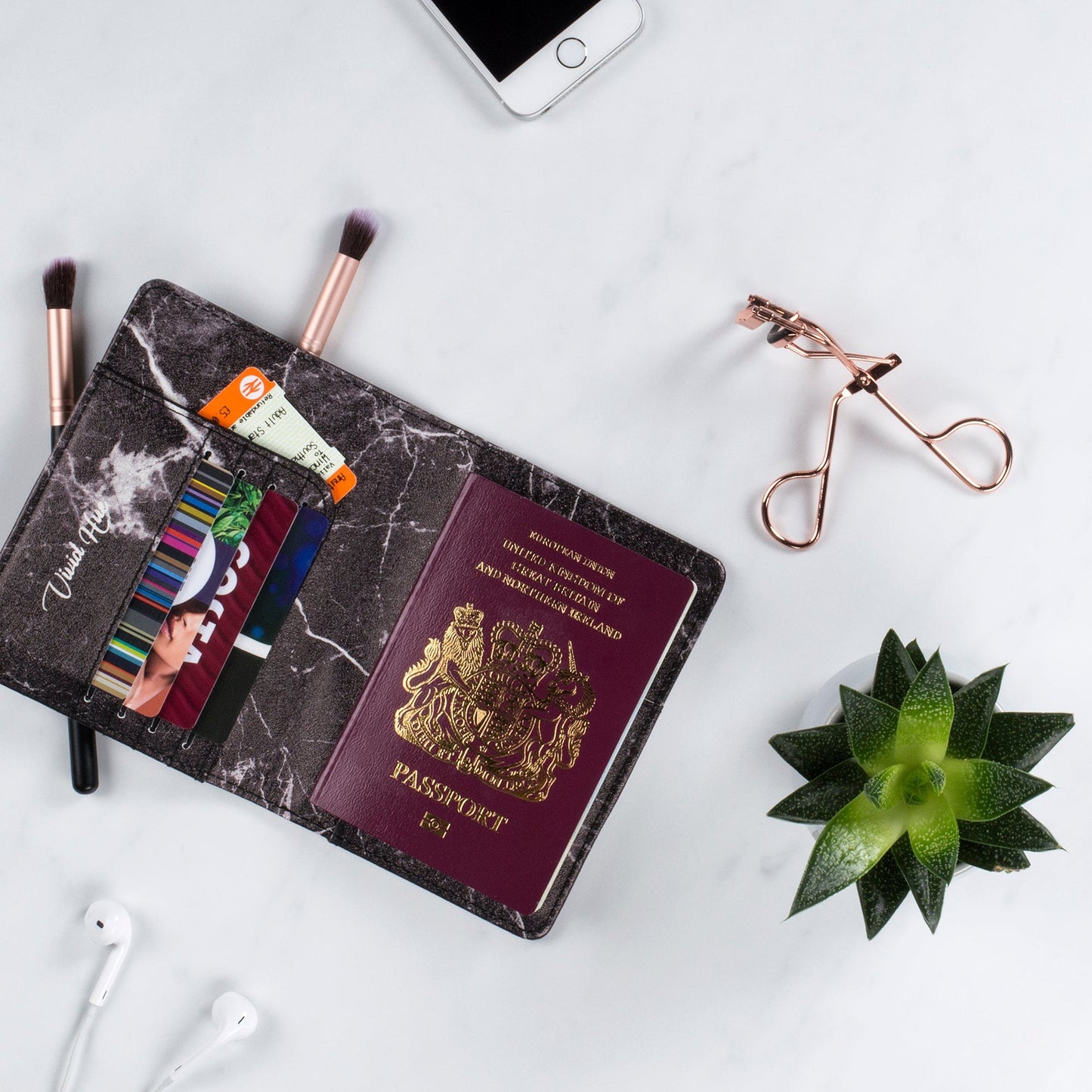 Étui pour passeport – noir Marble
