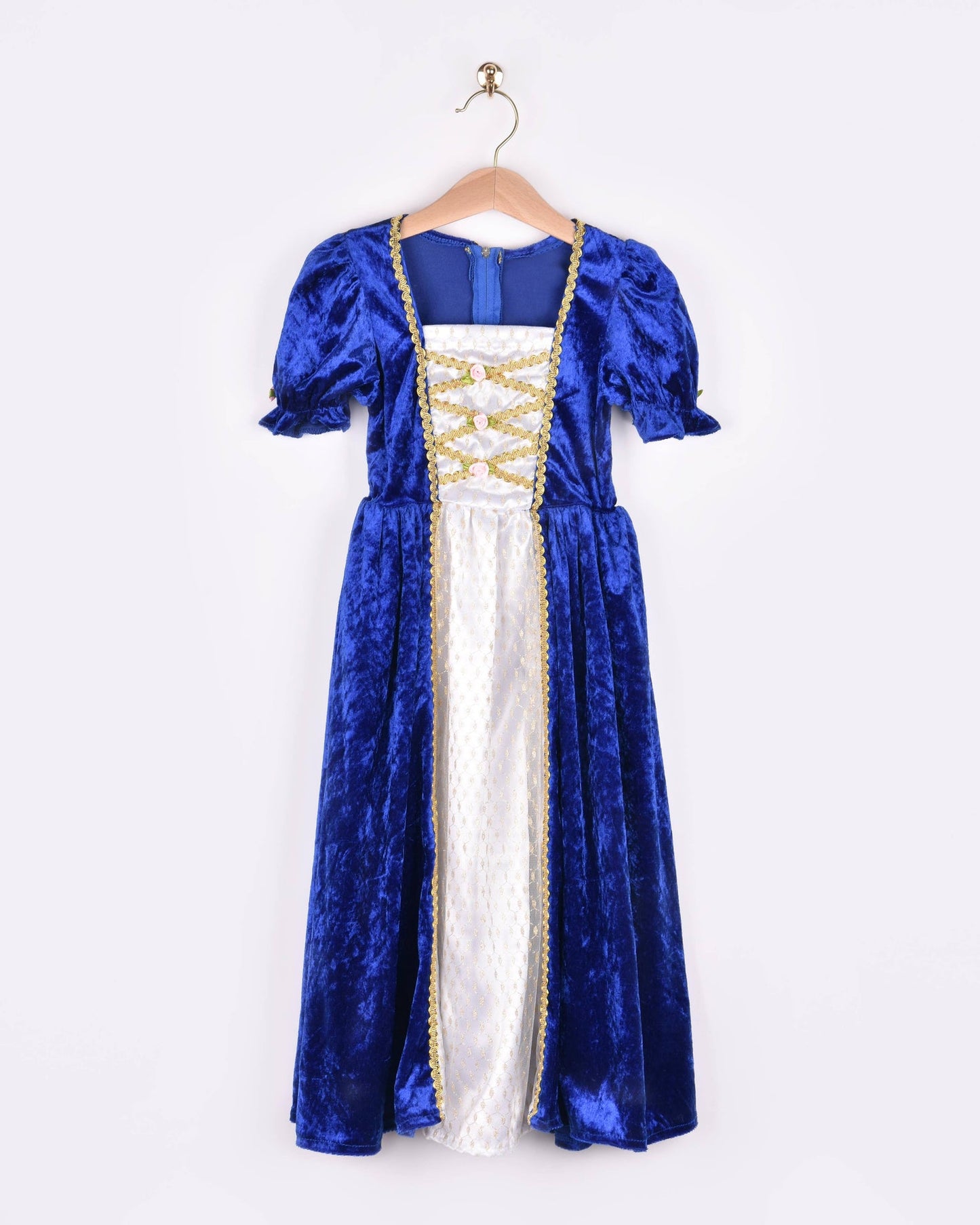 Princess dress in blue velvet size 122-128 cm for children aged 6 to 8