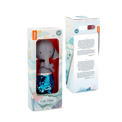 Plüschtier aus Baumwolle, Alicia, die Meerjungfrauen-Elefantin: 29 cm, ab 3 Jahren