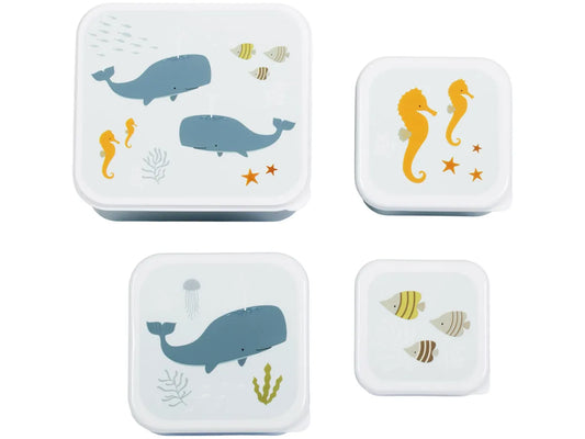 Lot de 4 boîtes repas et goûter - Océan – A Little Lovely Company