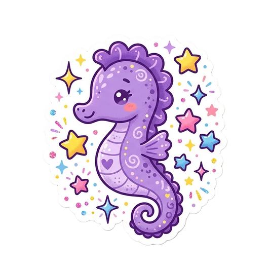 Kawaii-Seepferdchen-Aufkleber