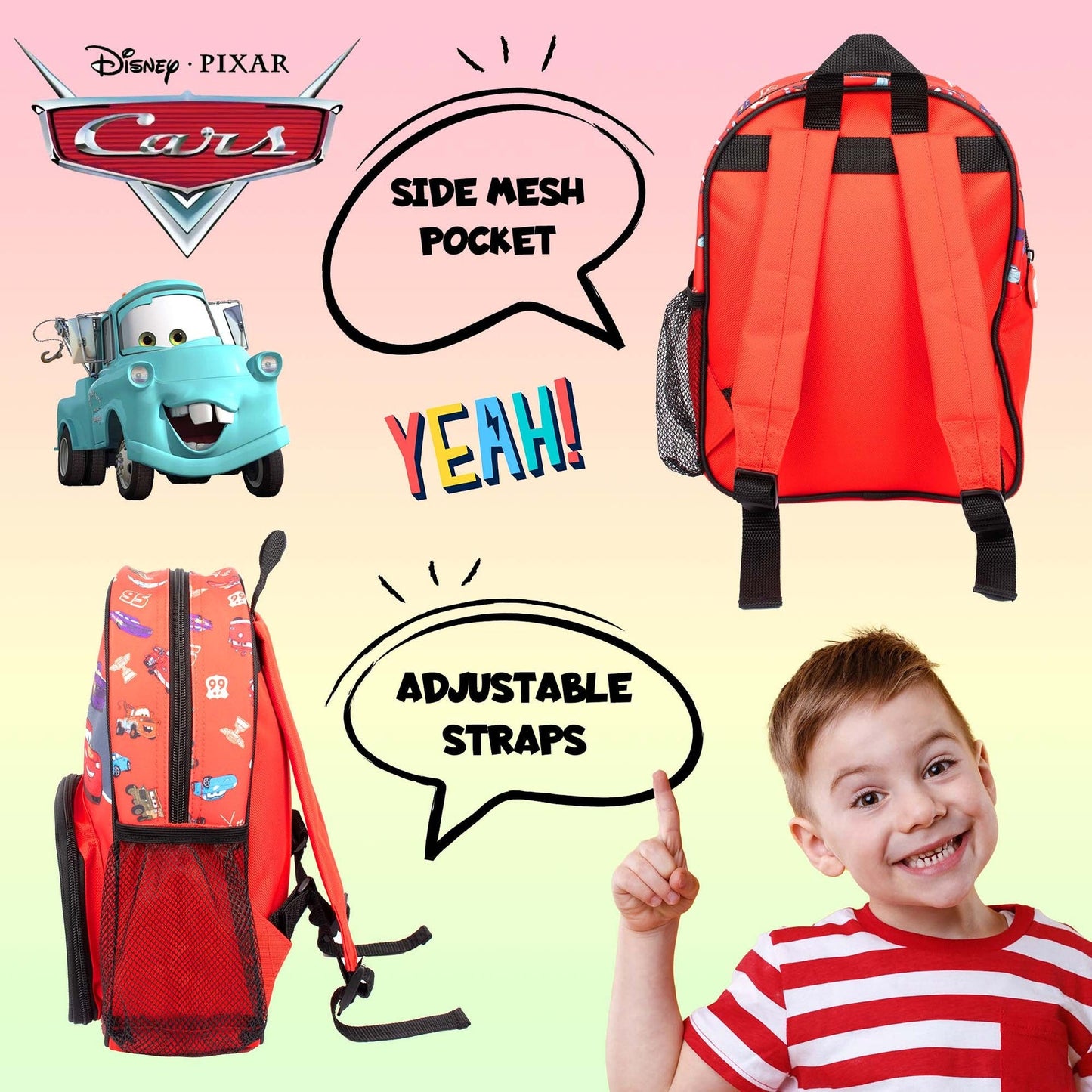 Disney Cars enfant Sac à dos Lightning McQueen rouge