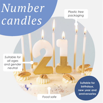 White & Gold Birthday Number Candle - 7