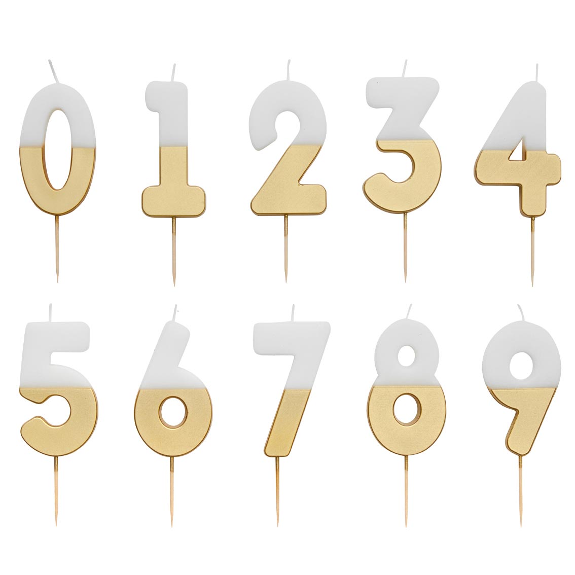 White & Gold Birthday Number Candle - 6