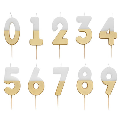 White & Gold Birthday Number Candle - 7