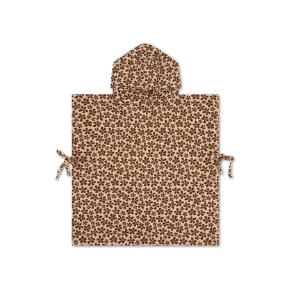 Beach Poncho - Brown - Wild Flower - 50 x 50 cm