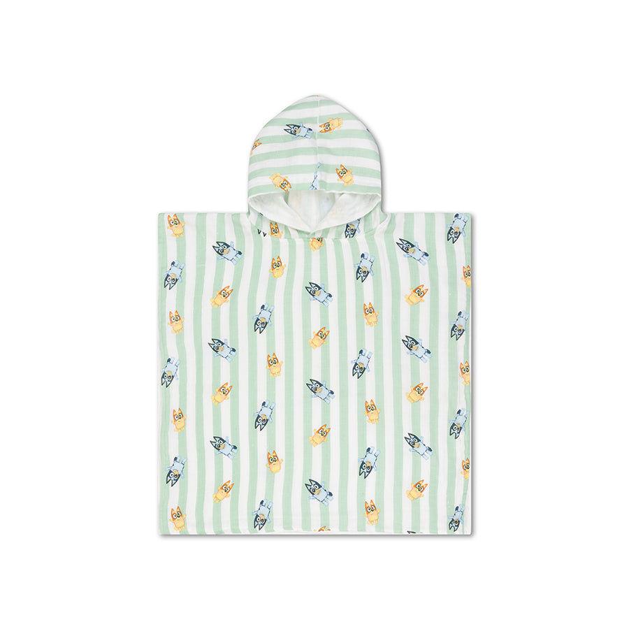 Strandponcho – Weiß/Blau – Bluey – 50 x 50 cm
