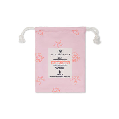 Beach Towel Microfiber - Pink - Shell Tastic - 135 x 65 cm