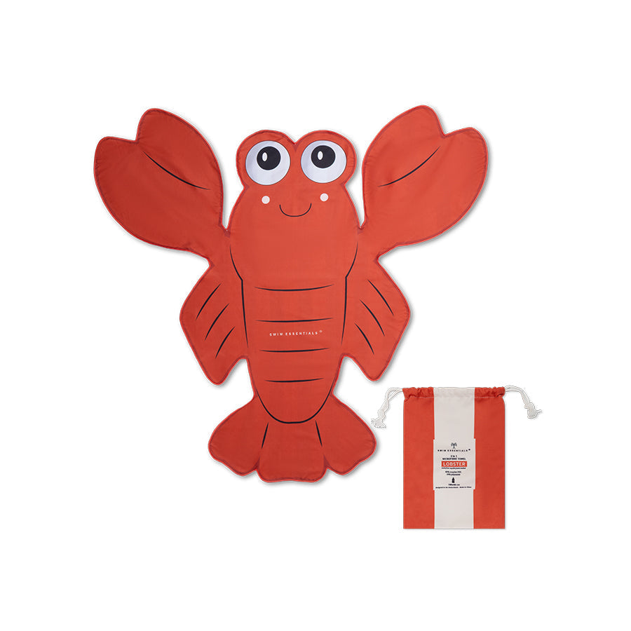 Microfiber Beach Towel - Red - Lobster - 140 cm