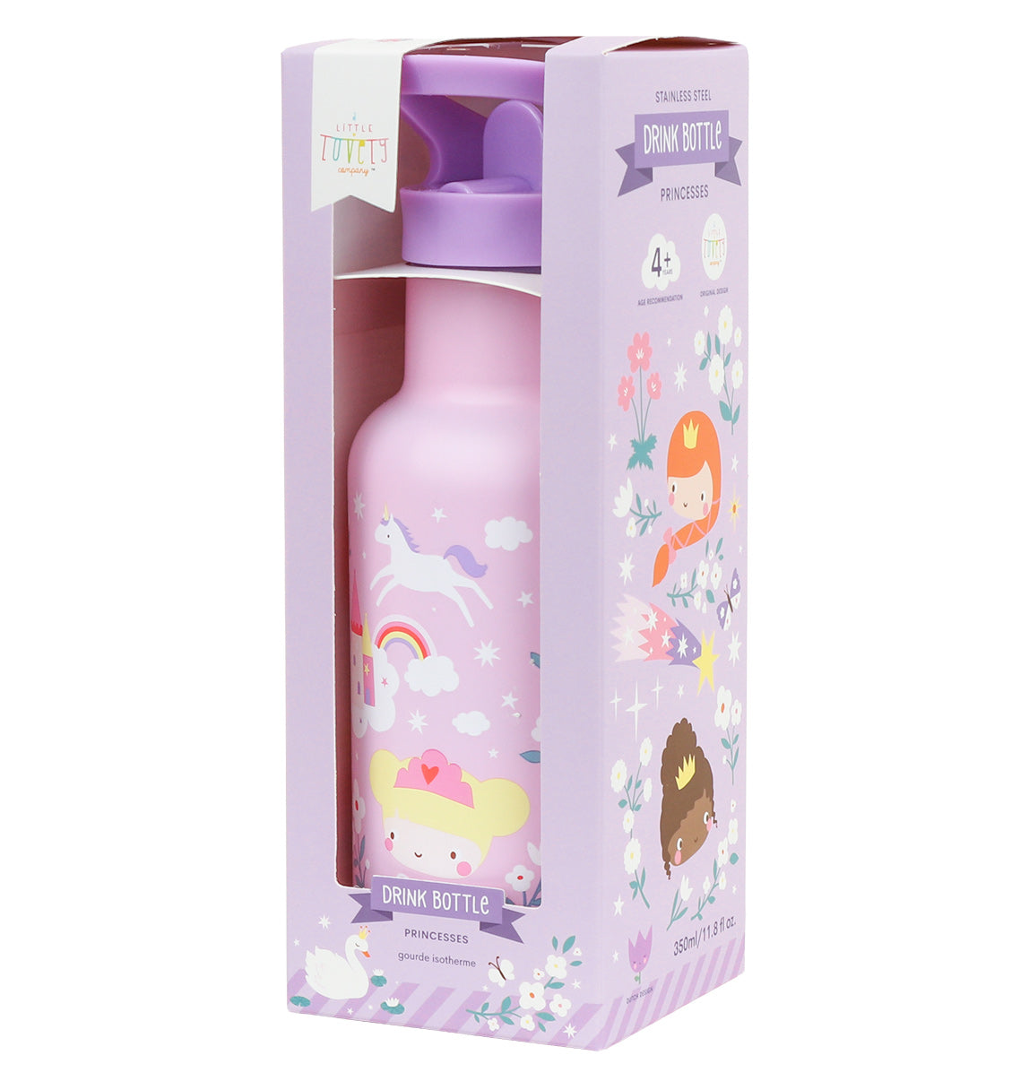Gourde enfant en inox - Princesses – vue 6 – A Little Lovely Company