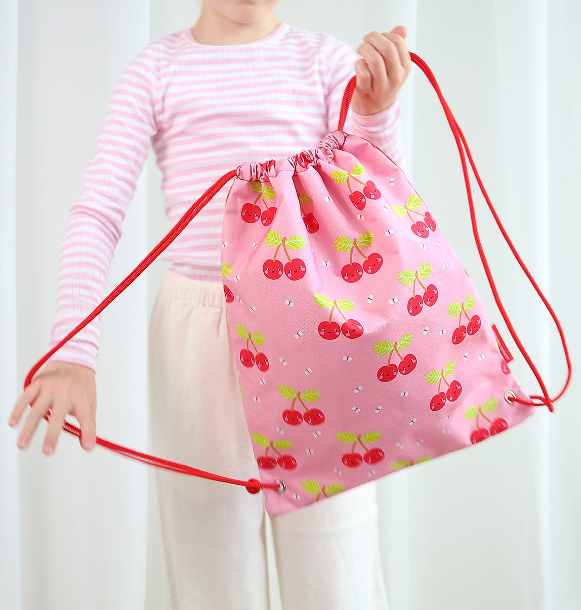 Sac à cordons enfant - Cerises joyeuses – vue 2 – A Little Lovely Company