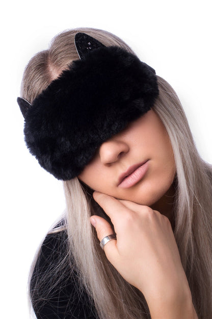 Peluche chat Masque de sommeil – chat noir