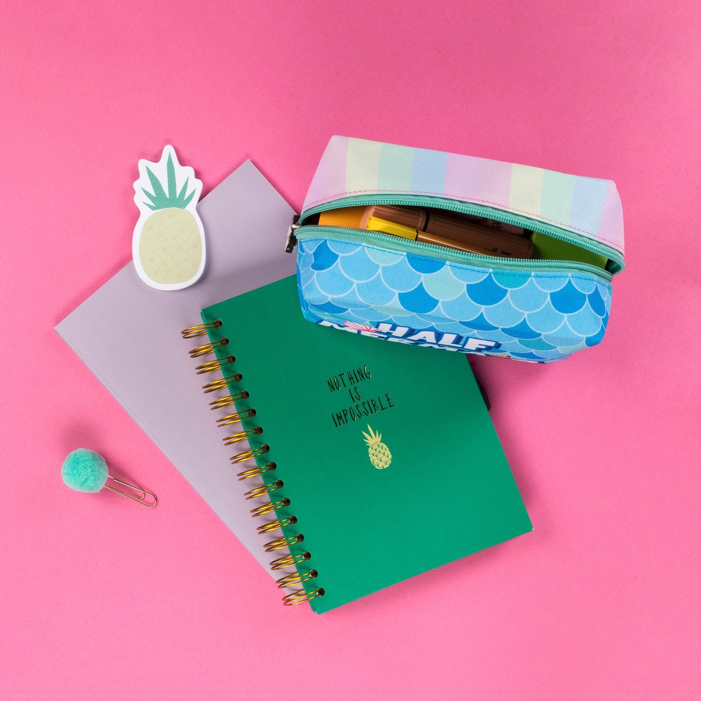 Half & Half Trousse scolaire ou de maquillage