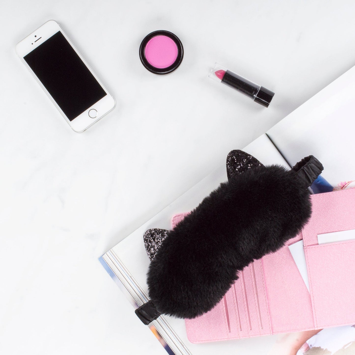 Peluche chat Masque de sommeil – chat noir