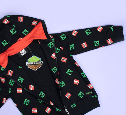 Minecraft Zipped Sweat à capuche – noir