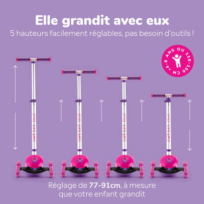 Trunki 3-Wheel Foldable Scooter - Large 4-7 Years (Pink)