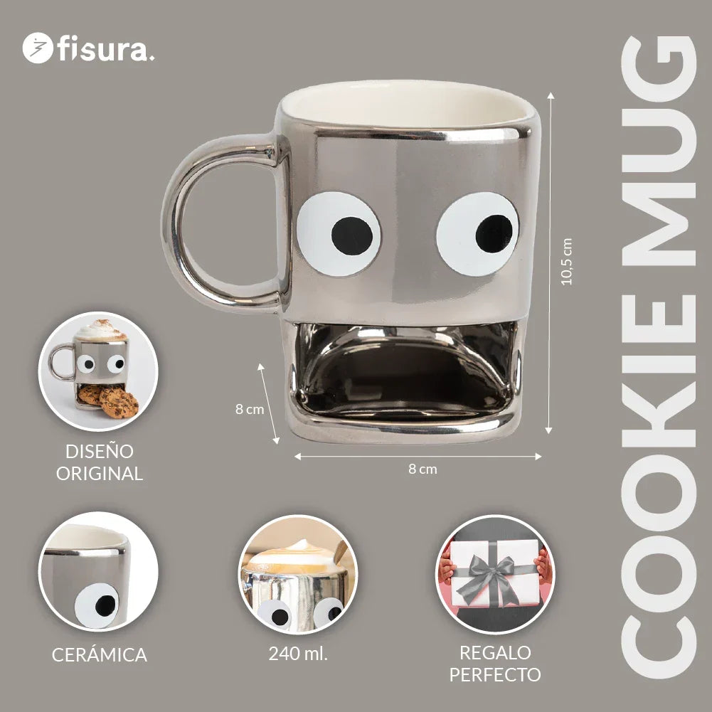 Tasse pour Biscuits Argentée – Fisura – vue 4