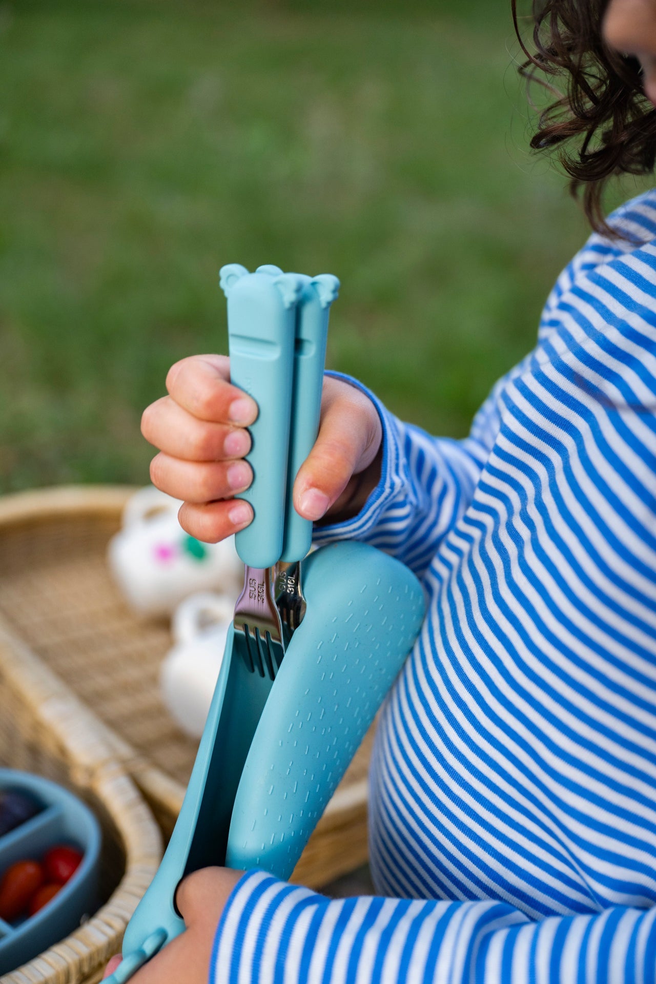 Zoe the Koala Besteckset mit Silikonhülle Sea Green
