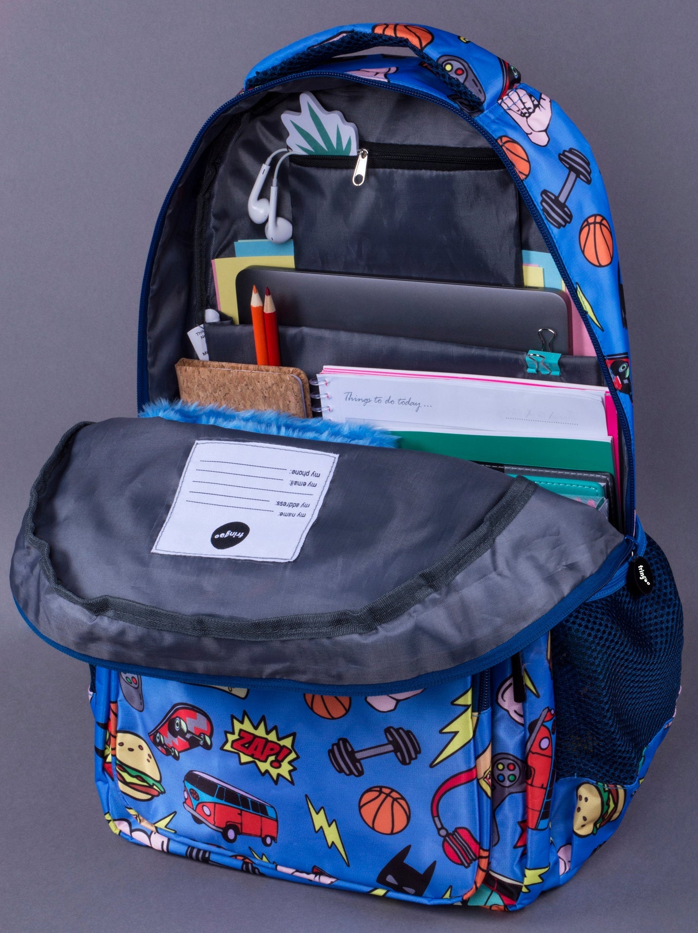 Sac à dos scolaire enfant multicompartiment – Doodles garçon