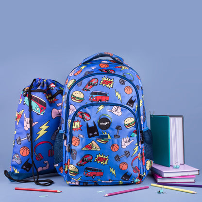 Sac à dos scolaire enfant multicompartiment – Doodles garçon