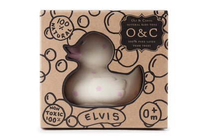 Elvis le Canard Pois Roses – Jouet de bain et dentition bébé – vue produit 5
