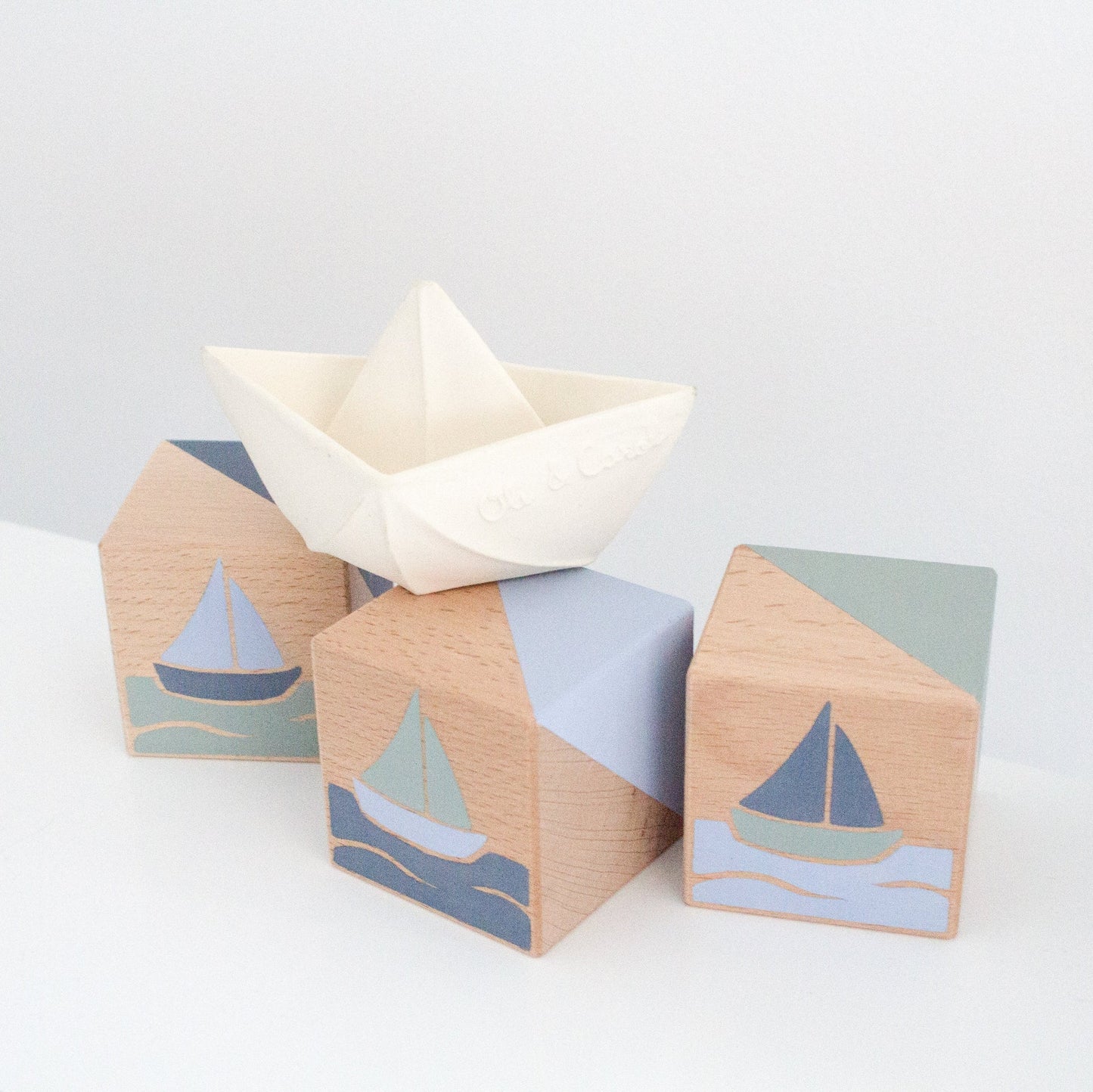 Bateau Origami Blanc – Jouet de bain et dentition bébé – vue produit 8