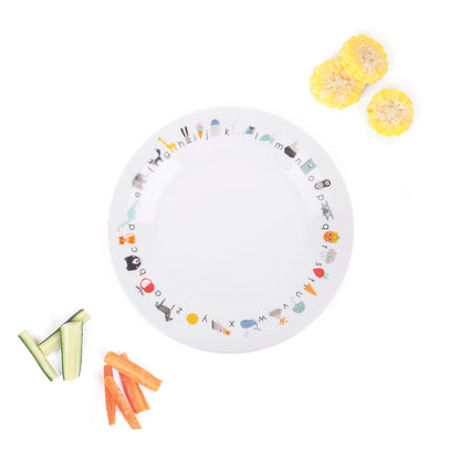 Assiette en Porcelaine Alphabet avec Ventouse