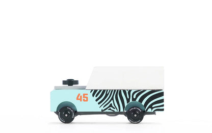 Candycar World Wooden Car - Mini Zebra Drifter