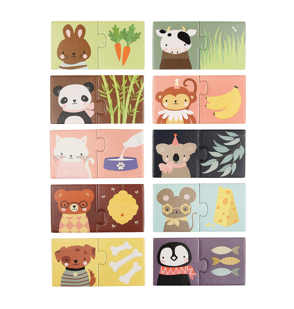 Puzzle d’association - Animaux gourmands – vue 5 – A Little Lovely Company