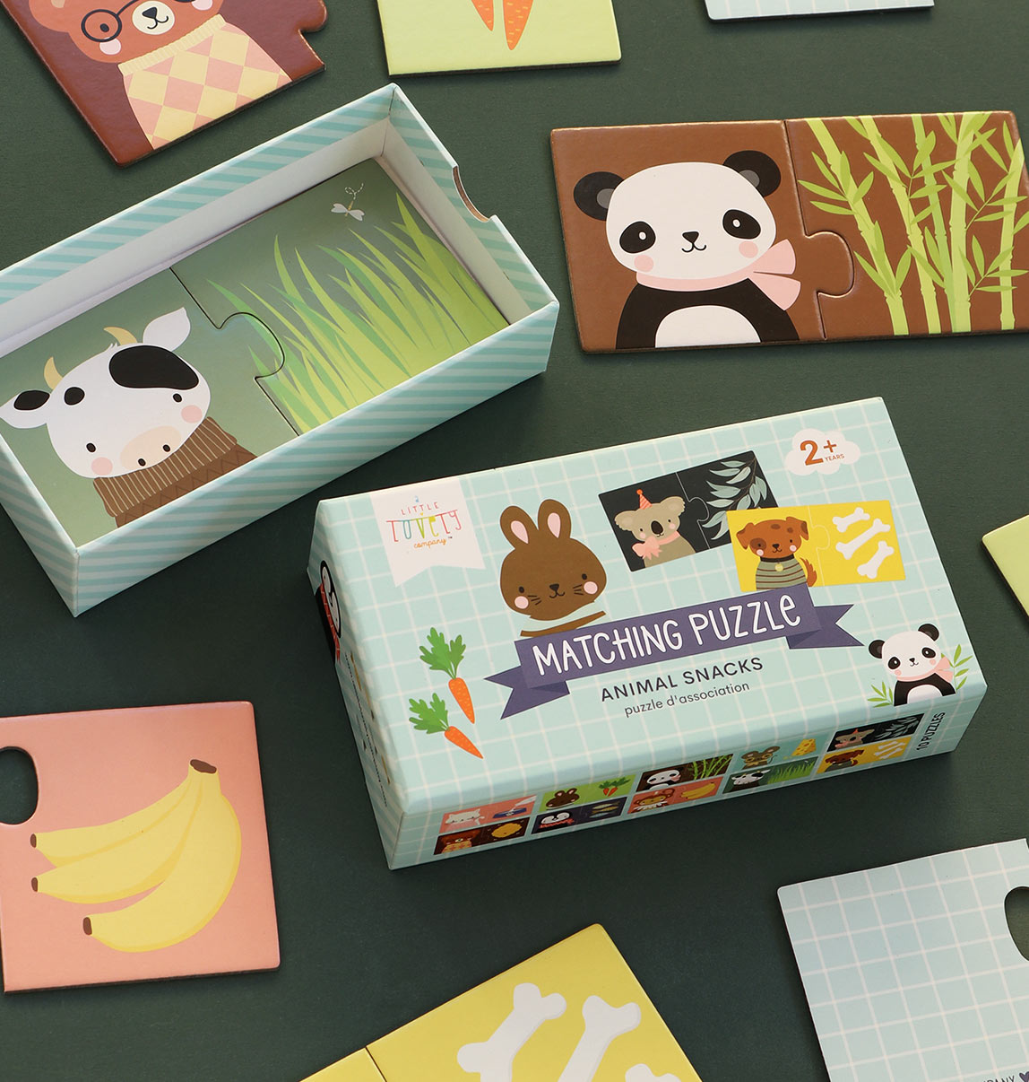 Puzzle d’association - Animaux gourmands – vue 4 – A Little Lovely Company