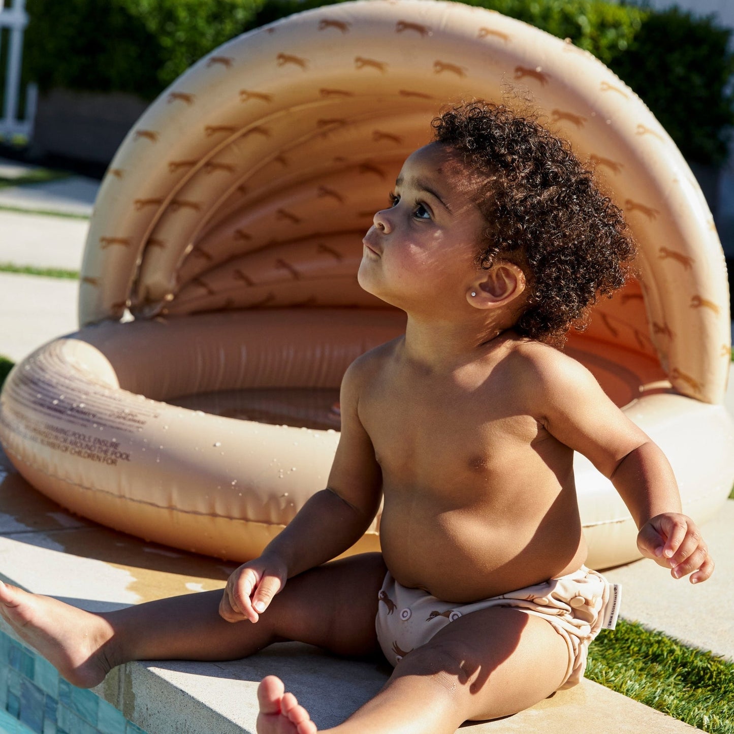 Planschbecken – Beige – Roamer – Ø 100 cm mit Überdachung
