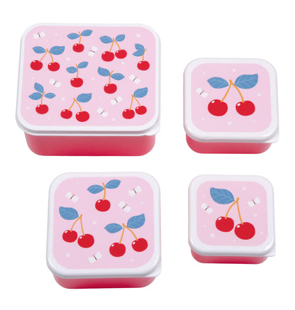 Lot de 4 boîtes repas et goûter - Cerises – A Little Lovely Company