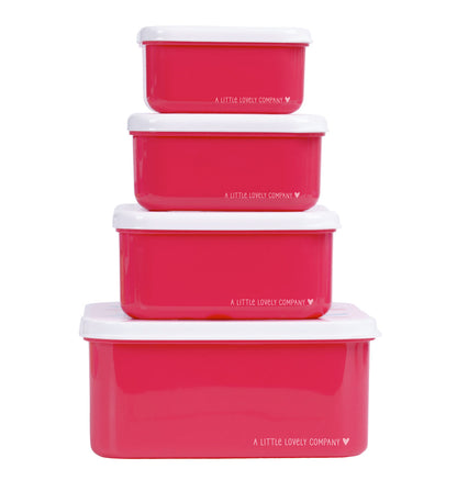 Lot de 4 boîtes repas et goûter - Cerises – vue 5 – A Little Lovely Company