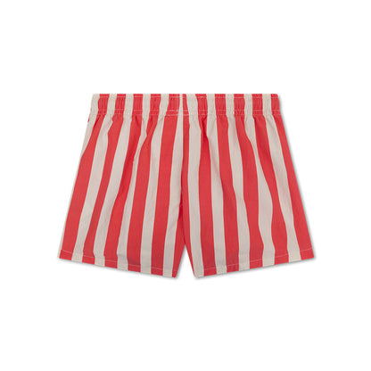 Badeshorts - Beige/Rot - Hummerstreifen