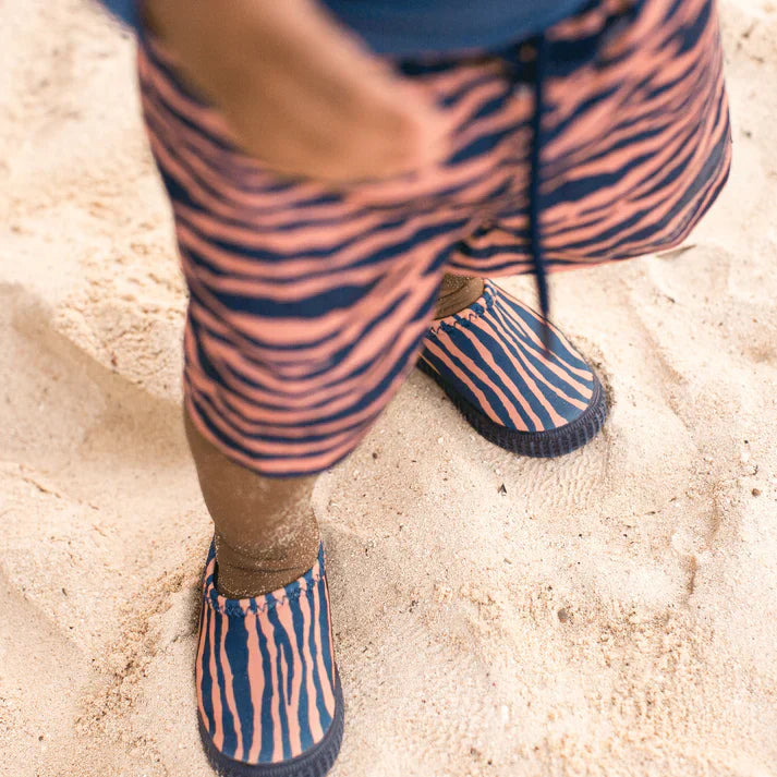 Swim Shorts - Blue/Orange - Vibrant Stripes