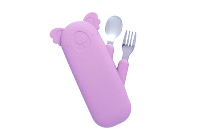 Zoe the Koala Besteckset mit Silikonhülle Lilac